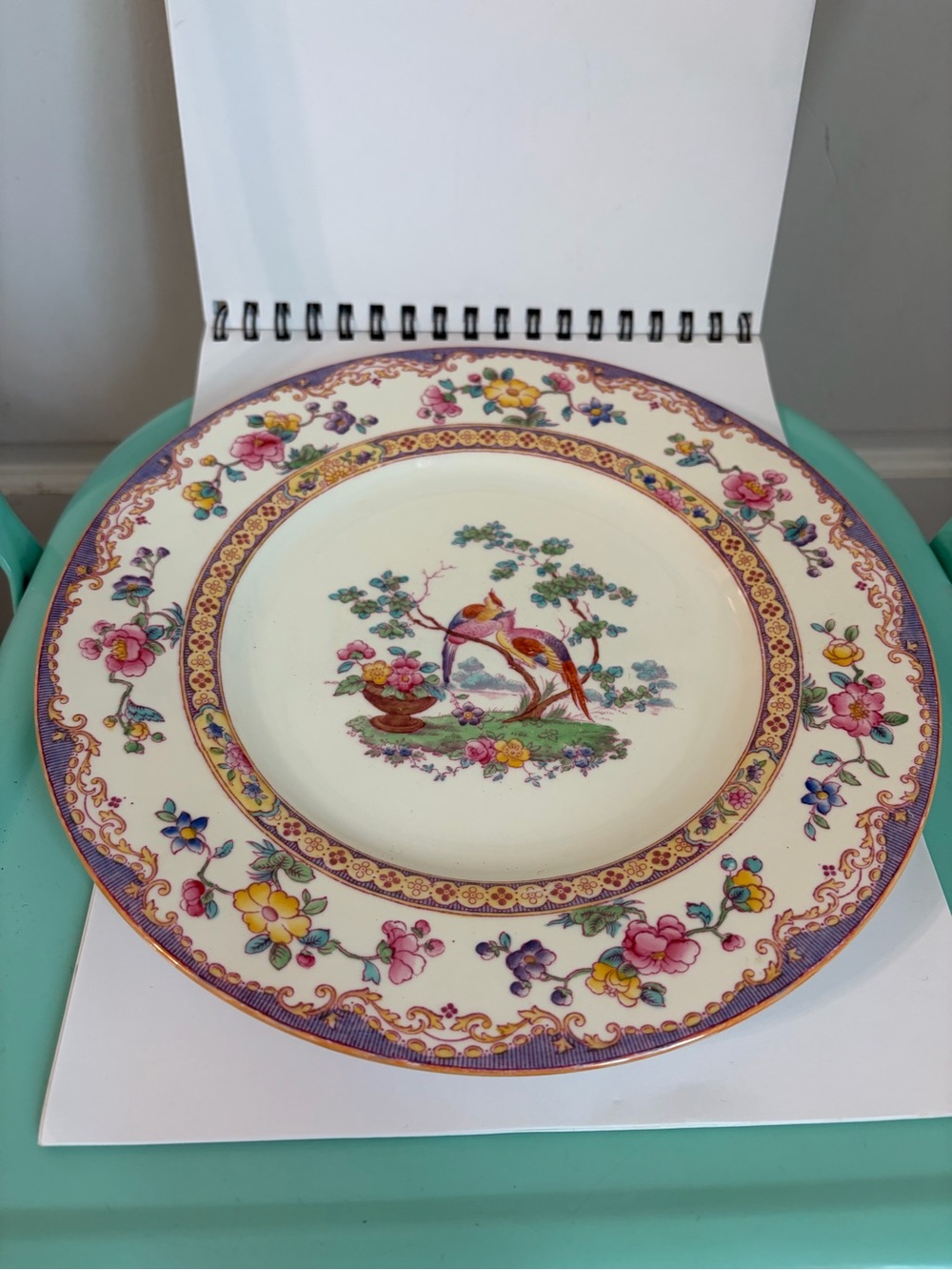 Rare Spode Copeland England Eden Chinoiserie 10.5” Dinner Plate